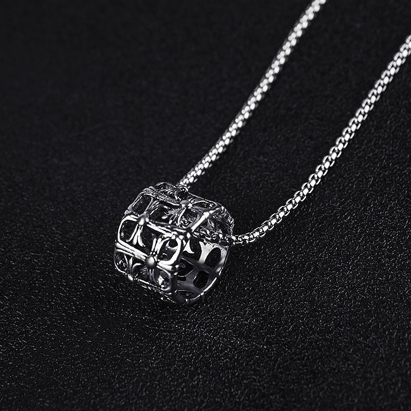 Collar de acero de titanio con colgante de hip hop para hombre 