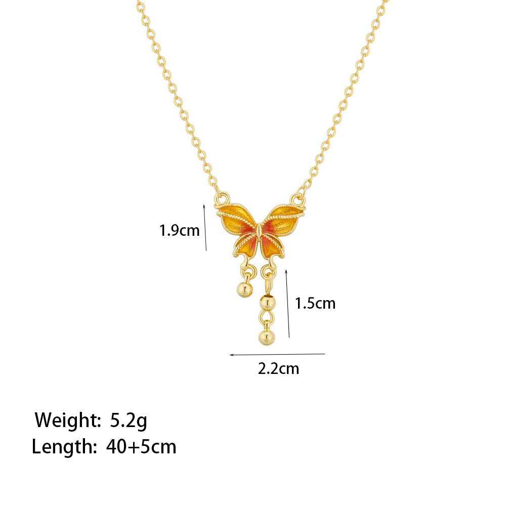 Wholesale Jewelry Sweet Simple Style Star Heart Shape Bow Knot Titanium Steel Zircon Plating Inlay Pendant Necklace