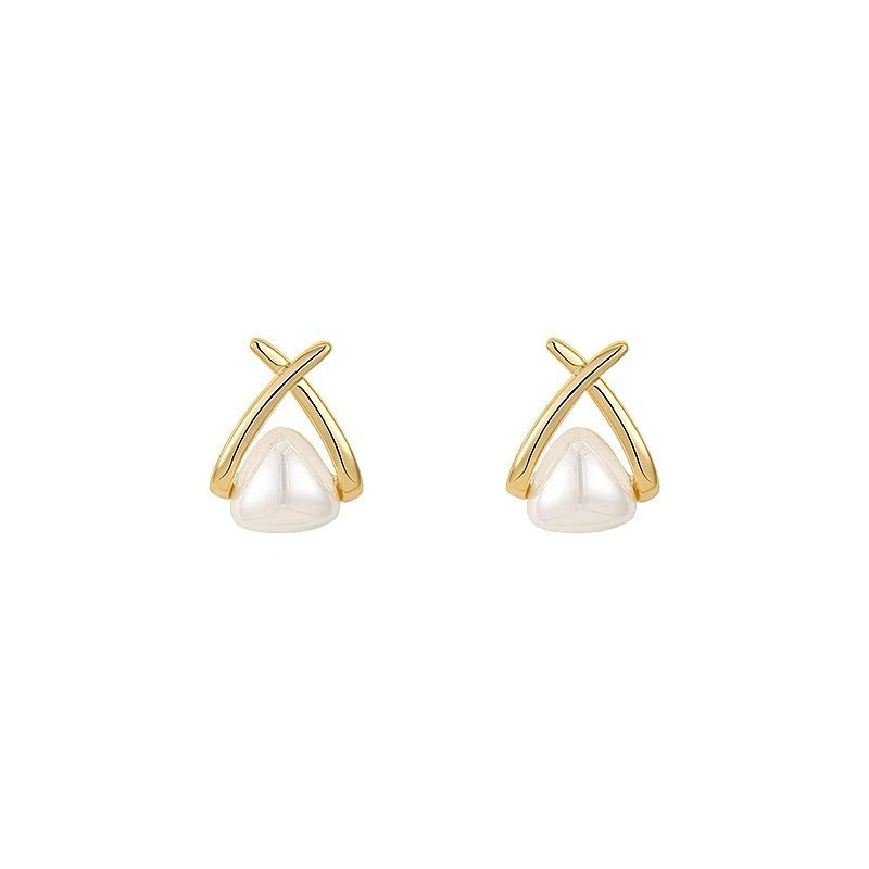 1 Pair Sweet IG Style Geometric Heart Shape Butterfly Inlay Alloy Rhinestones Pearl Drop Earrings Ear Studs