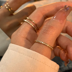 Anillo sencillo ajustable para dedo índice para mujer 