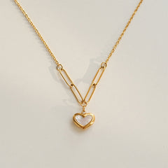 Round Heart Shape Solid Color Titanium Steel Plating Layered Necklaces