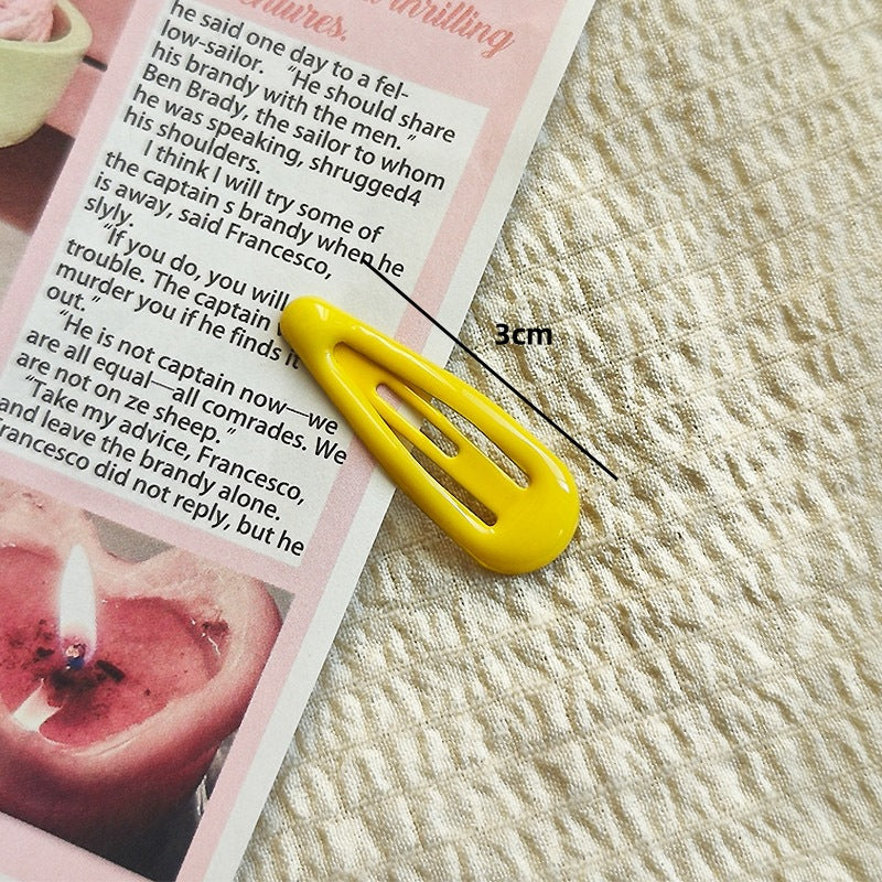 Horquilla con forma de gota de agua de 3 cm con clip BB de color macarrón 