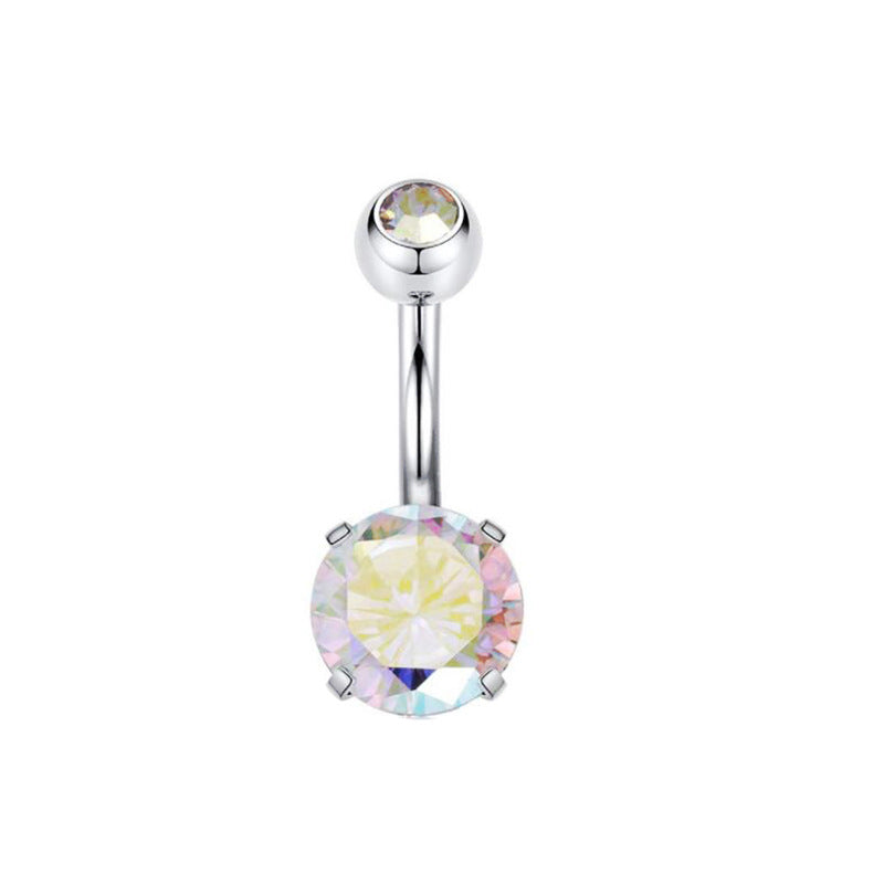 Piercing de acero inoxidable para el cuerpo, con circonitas, para el ombligo