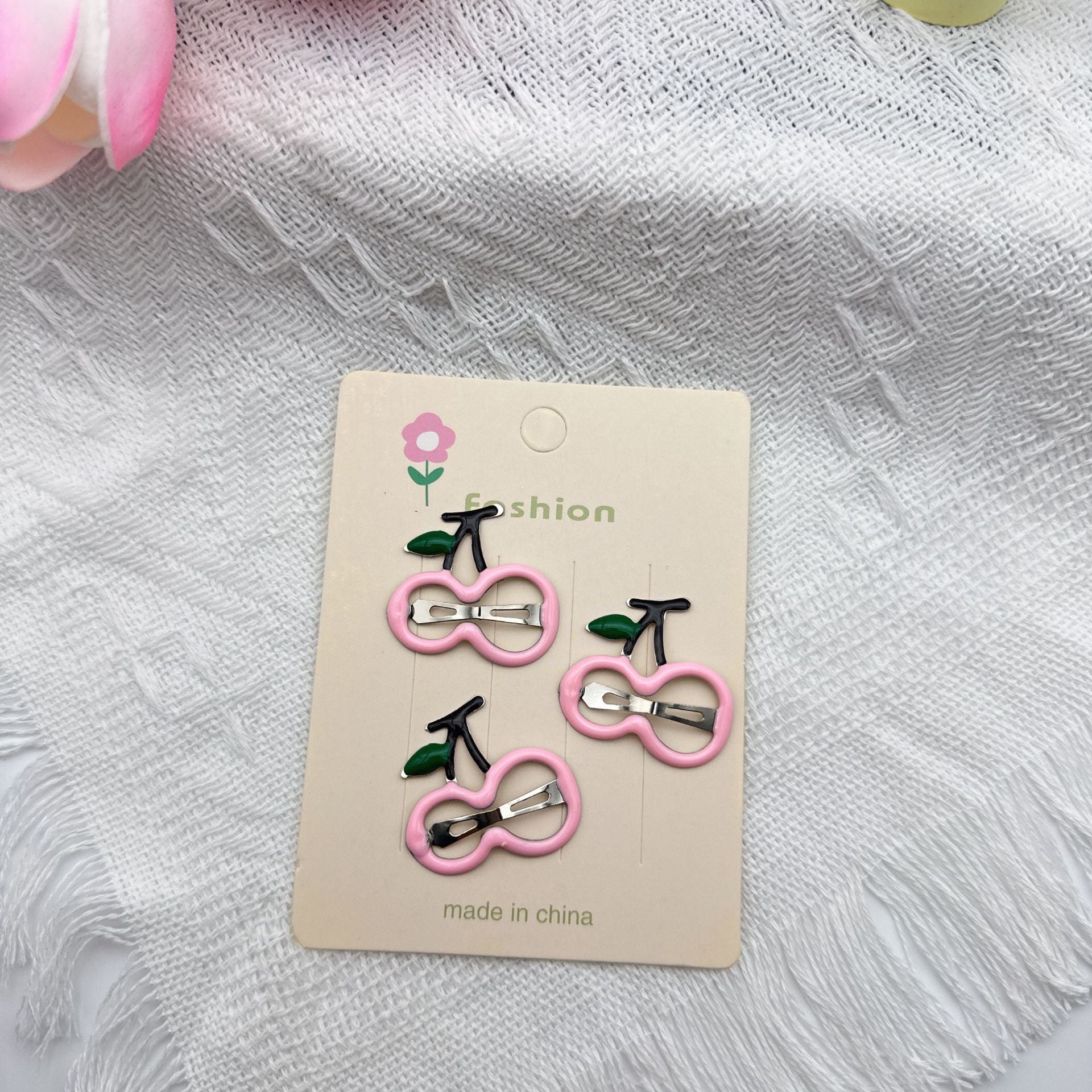 Horquilla para el pelo con forma de flequillo, diseño de fruta, manzana, cereza y fresa, para niña, 2 unidades 