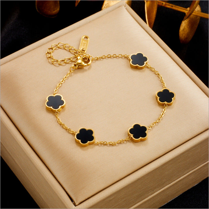 Pulsera de acero de titanio para mujer, pulsera sencilla, joyería 