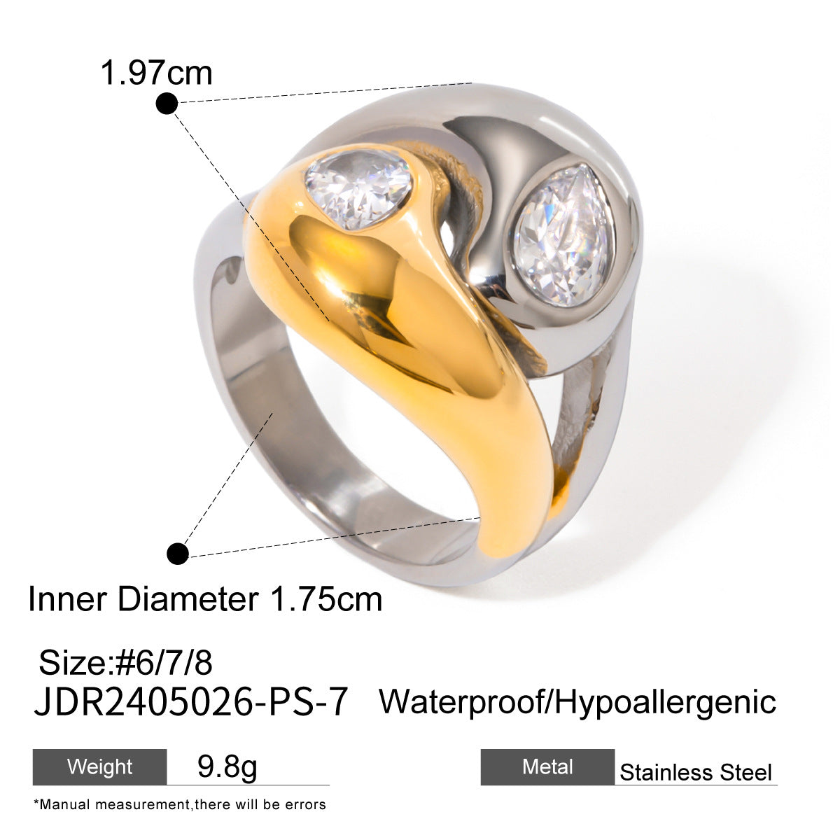 Wholesale Jewelry Glam Simple Style Classic Style Geometric 304 Stainless Steel Plating Open Rings