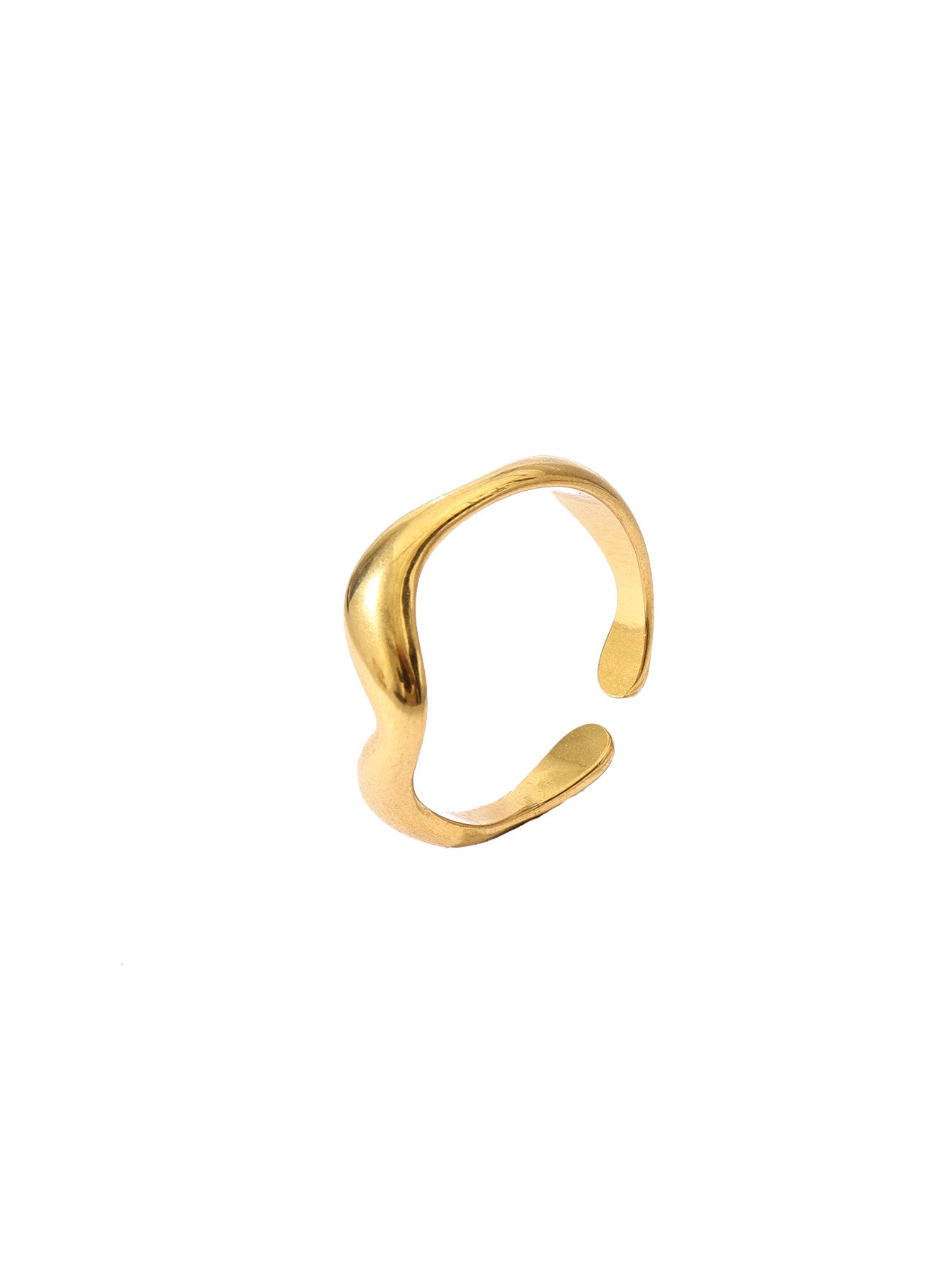 Anillos abiertos chapados en acero inoxidable 304 con diseño floral retro al por mayor 