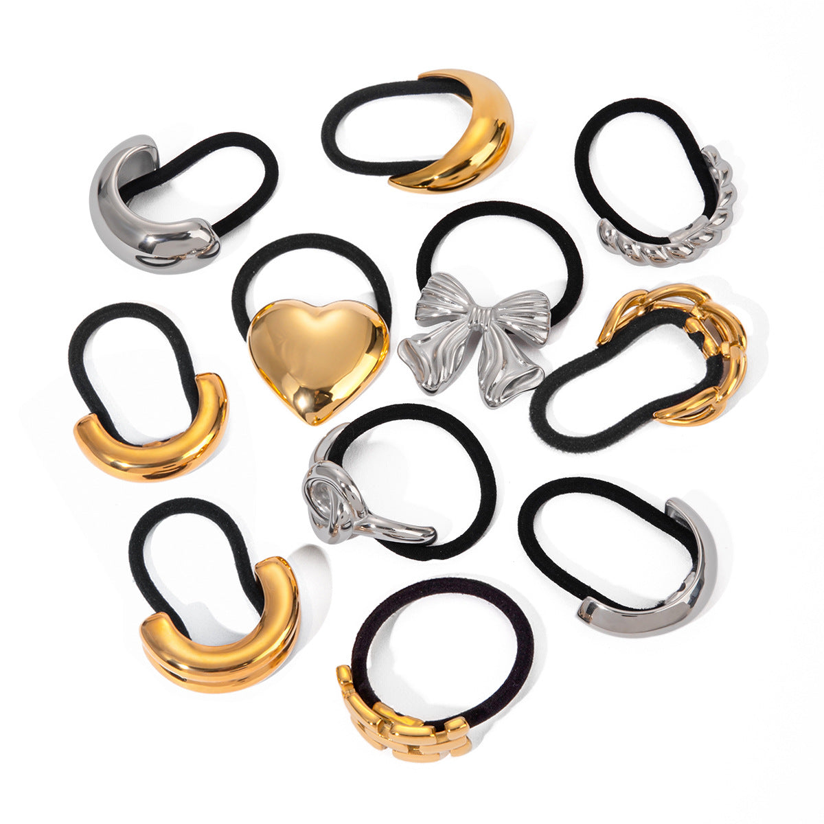 Women's Casual Style Solid Color 304 Stainless Steel Hair Tie