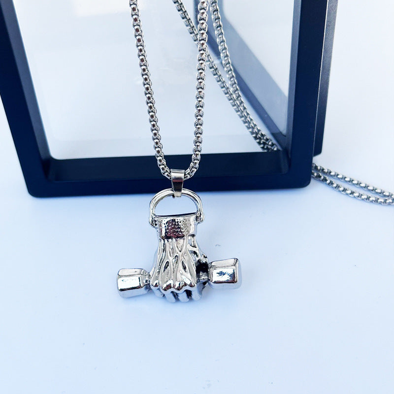 Collar de acero de titanio con colgante de hip hop para hombre 