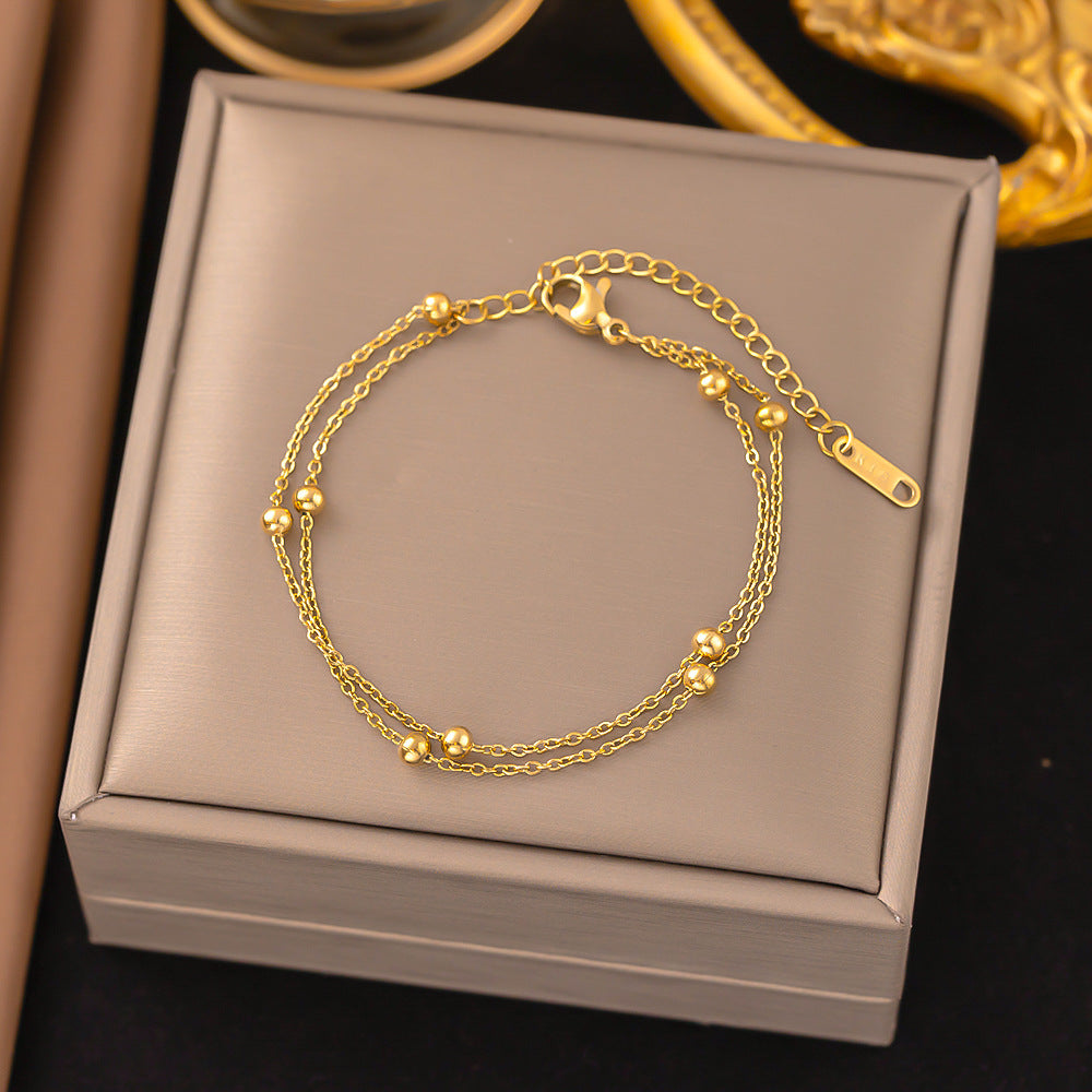Elegant Basic Streetwear Heart Shape Butterfly Titanium Steel Zircon Bracelets In Bulk