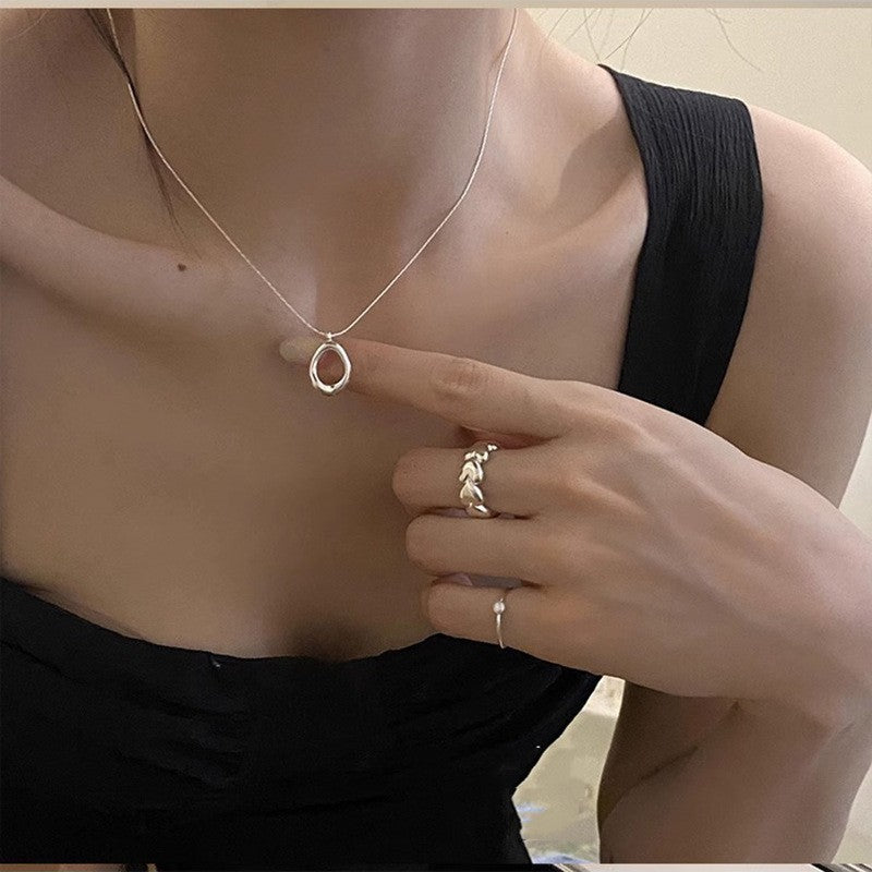 Collar versátil de perlas para mujer, cadena de clavícula que no se decolora, joyería 