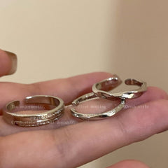Conjunto de anillos lisos combinados para mujer 