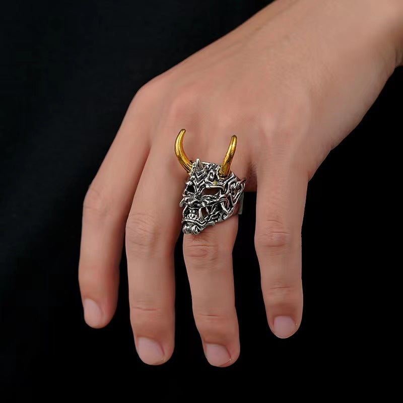 Anillo Prajna de Cuerno Dorado, Máscara Fantasma Masculina, Accesorios 