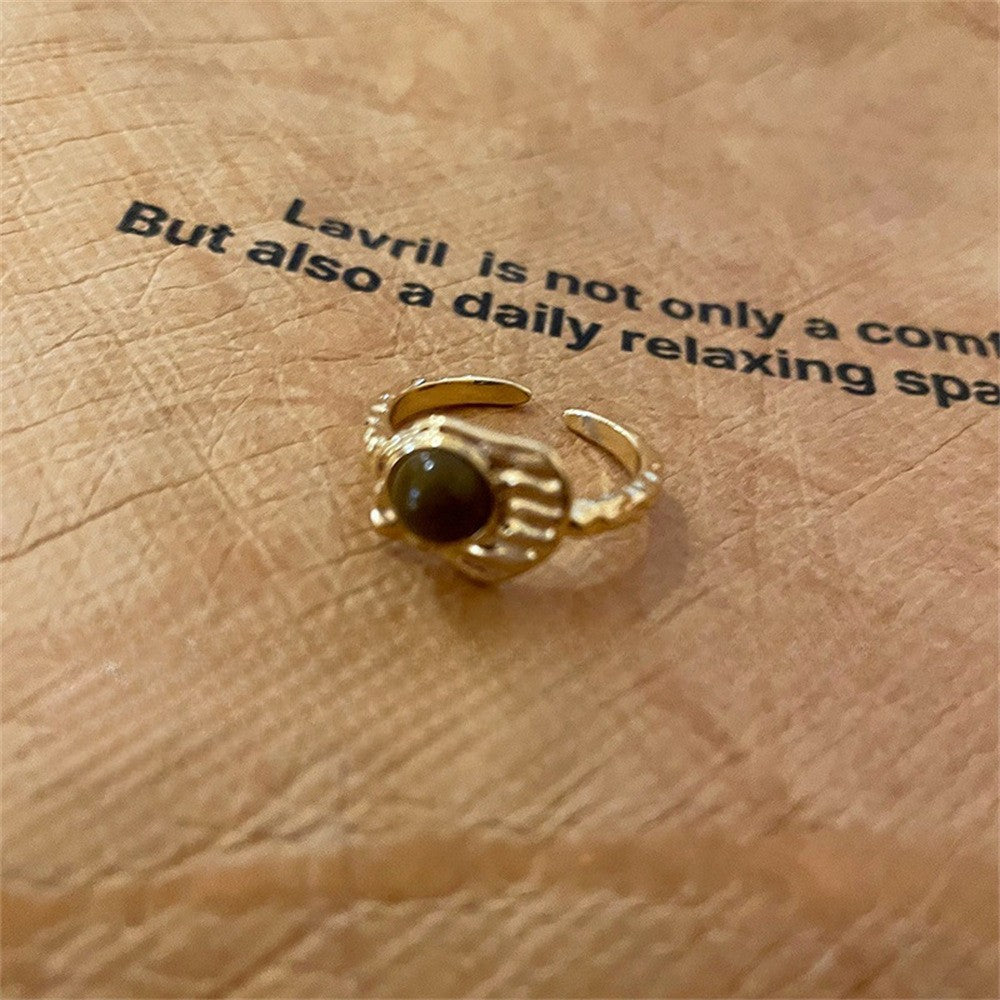Anillo de ojo de tigre para el dedo índice 