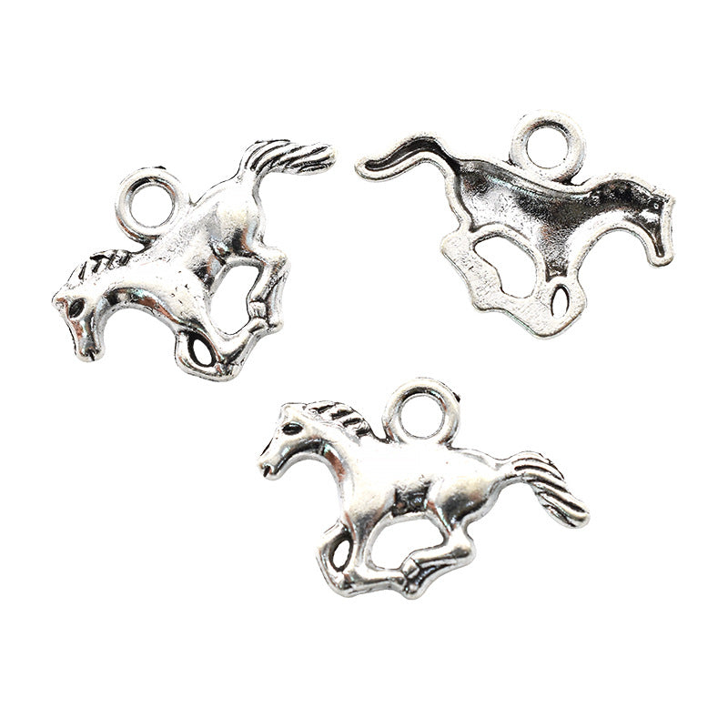 Accesorios de aleación para hacer tú mismo: colgantes de zapatos, sombreros y caballos de mezclilla estilo western 