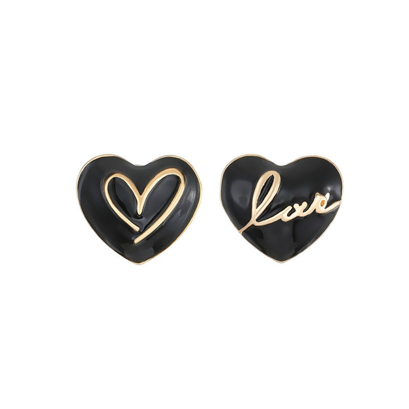 1 Pair Sweet IG Style Geometric Heart Shape Butterfly Inlay Alloy Rhinestones Pearl Drop Earrings Ear Studs