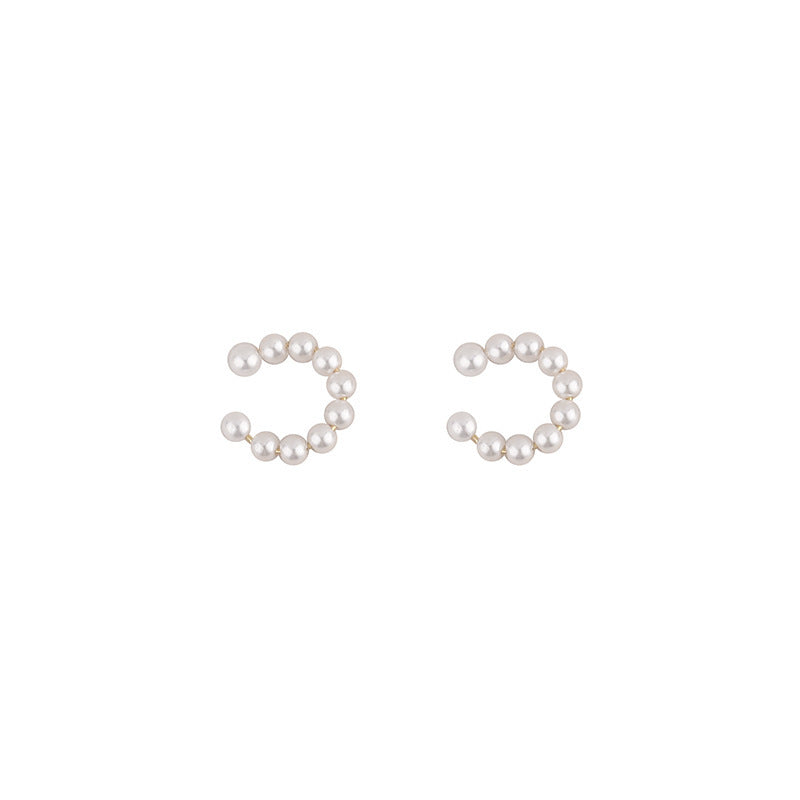 1 Pair Sweet IG Style Geometric Heart Shape Butterfly Inlay Alloy Rhinestones Pearl Drop Earrings Ear Studs
