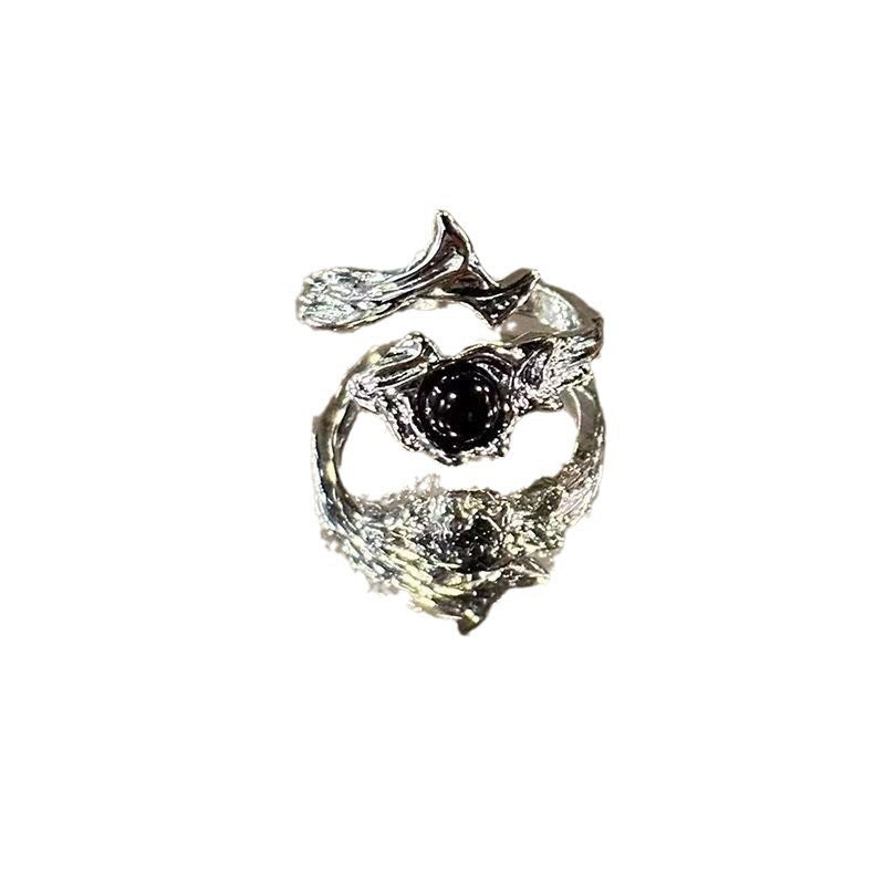 Anillo de espinas de viento oscuro para mujer, anillo abierto de moda para hombre 