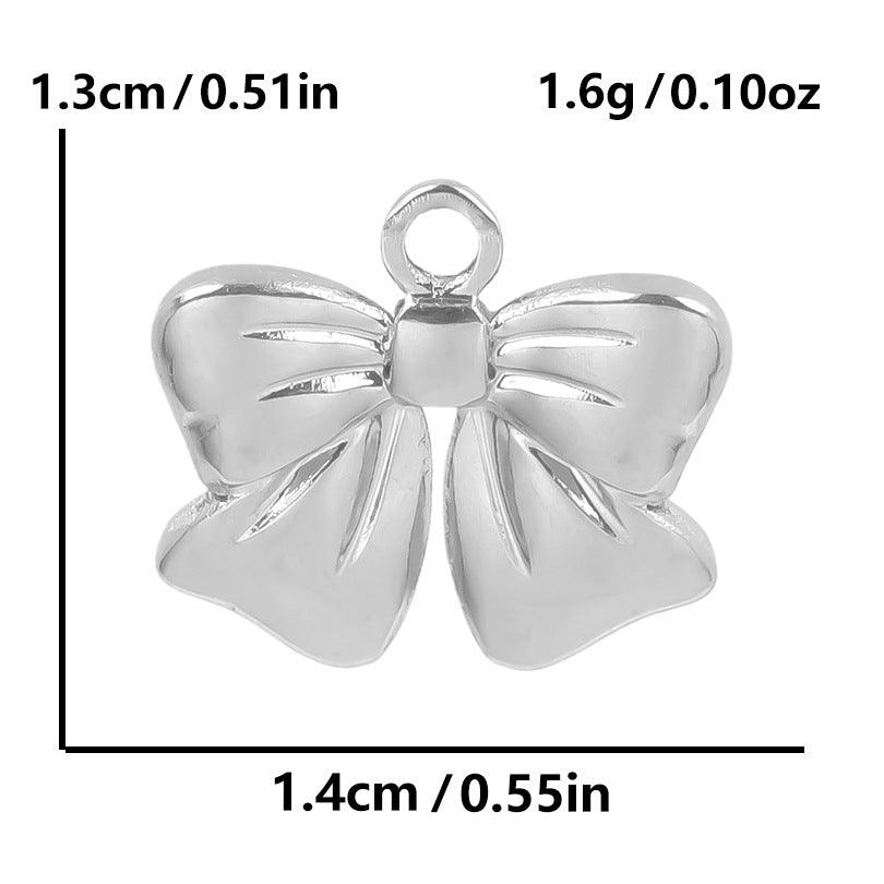 1 Piece 28*20mm 28*42mm 33*29mm 304 Stainless Steel 18K Gold Plated Bow Knot Polished Pendant