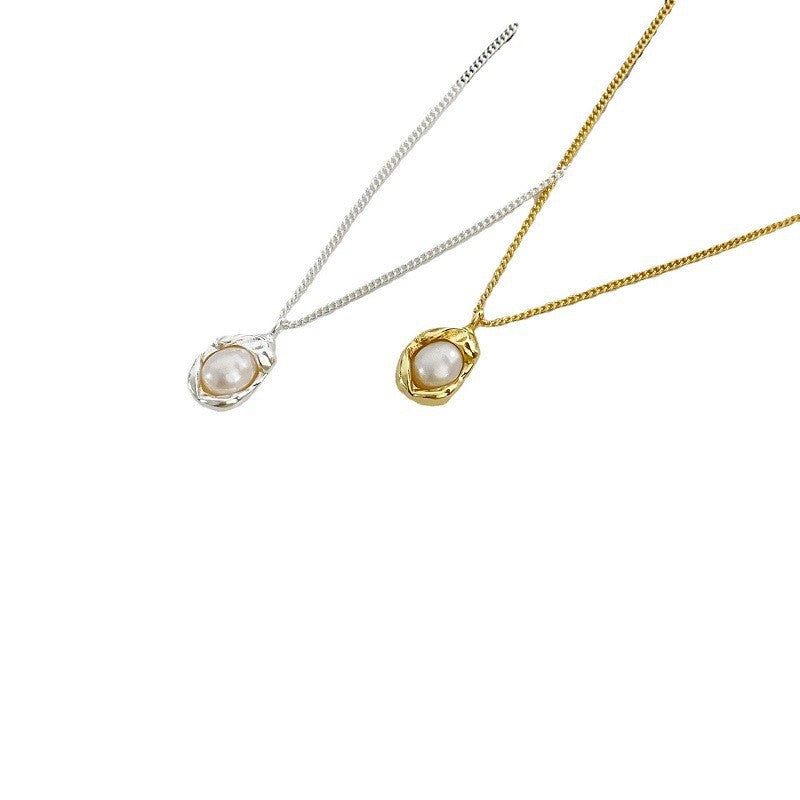 Collar versátil de perlas para mujer, cadena de clavícula que no se decolora, joyería 