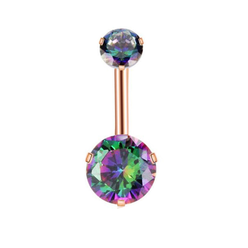 Piercing de acero inoxidable para el cuerpo, con circonitas, para el ombligo
