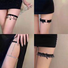 Sexy leg chain multi-layer flash diamond, thigh chain leg decoration, body chain