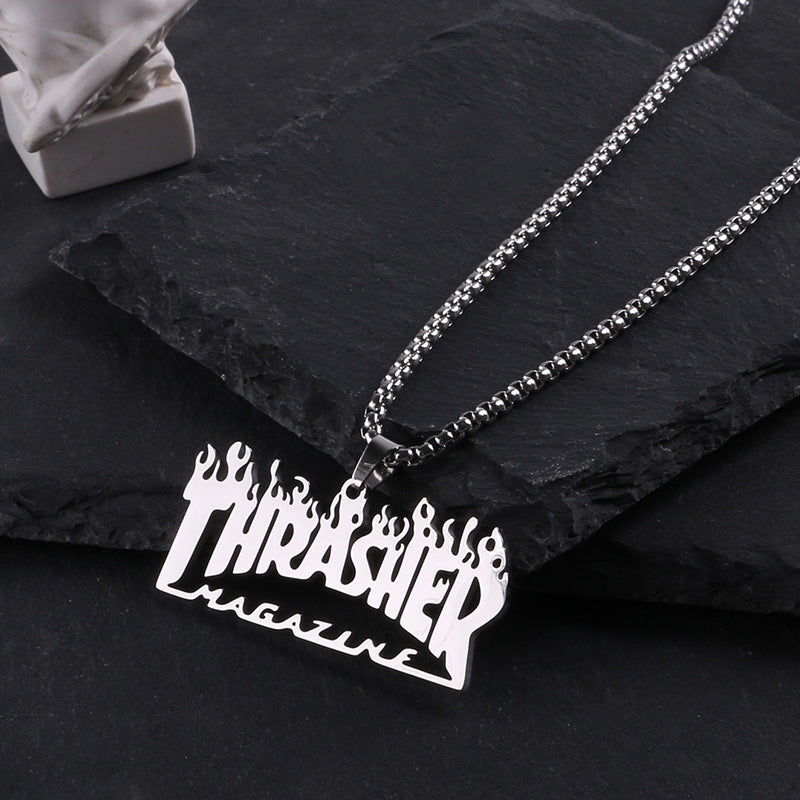 Titanium steel necklace men's hip hop street alloy pendant