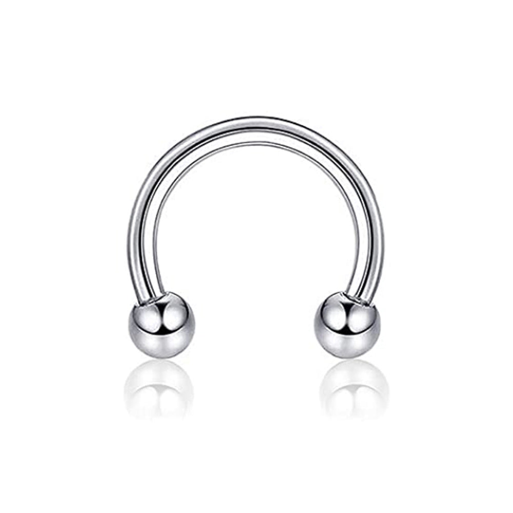Anillo de nariz de acero inoxidable, acero de titanio, tipo C, hueso de oreja 