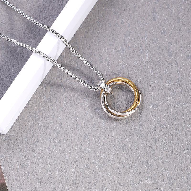 Titanium steel necklace men's hip hop street alloy pendant