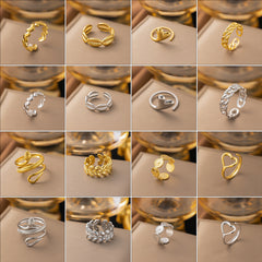 Wholesale Jewelry Simple Style Solid Color Titanium Steel Plating Rings