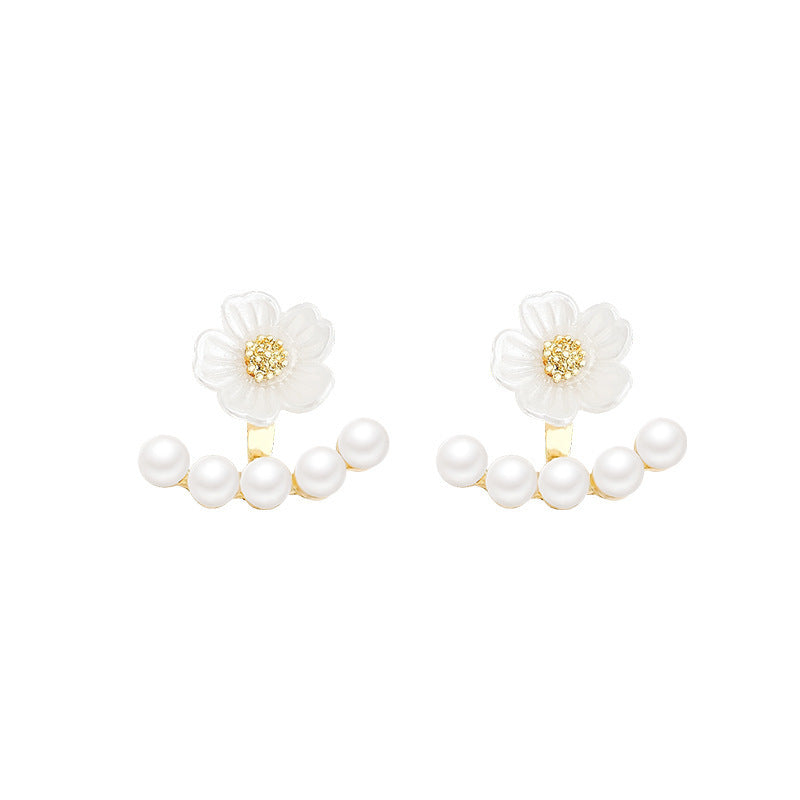 1 Pair Sweet IG Style Geometric Heart Shape Butterfly Inlay Alloy Rhinestones Pearl Drop Earrings Ear Studs