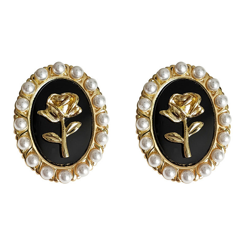 1 Pair Sweet IG Style Geometric Heart Shape Butterfly Inlay Alloy Rhinestones Pearl Drop Earrings Ear Studs