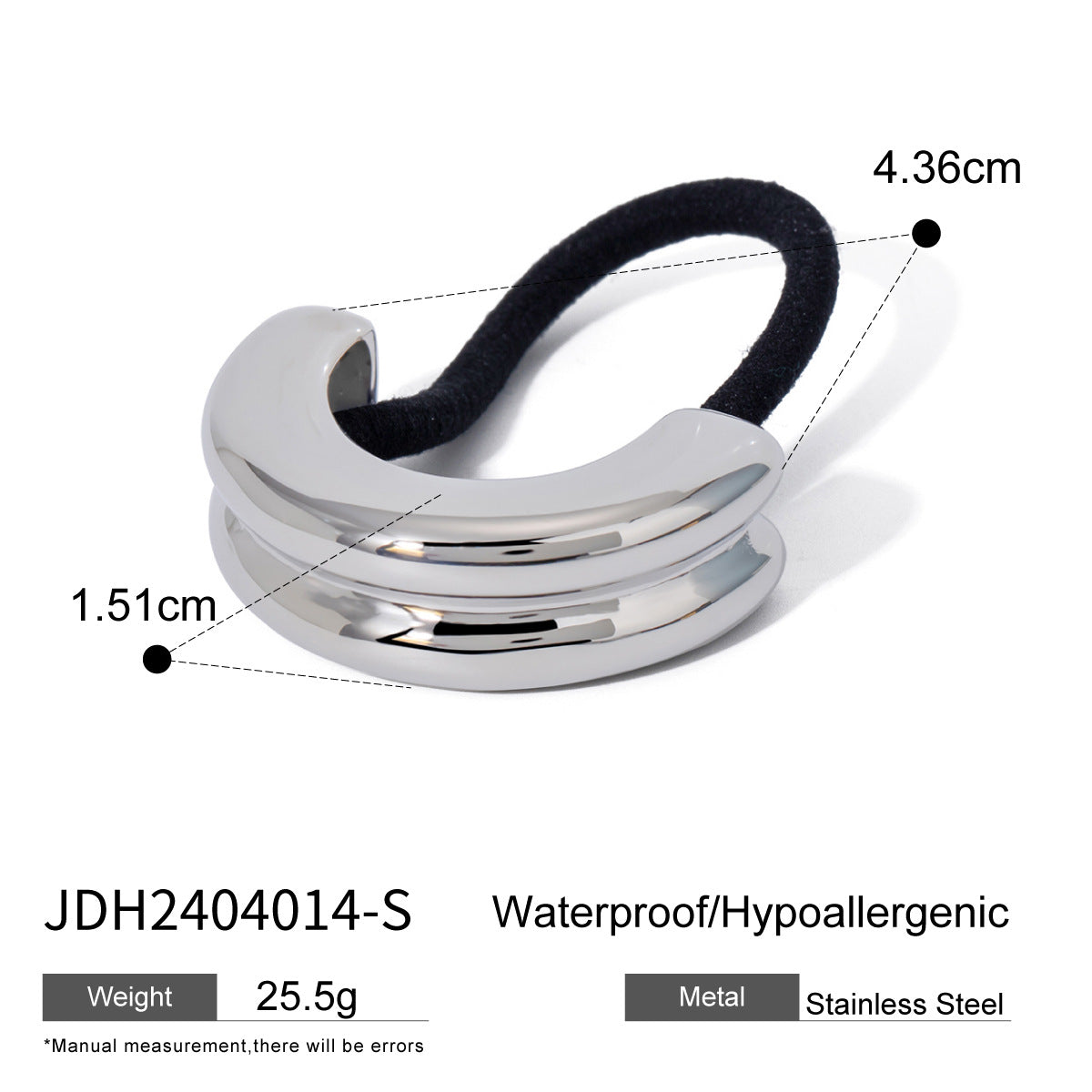 Women's Casual Style Solid Color 304 Stainless Steel Hair Tie