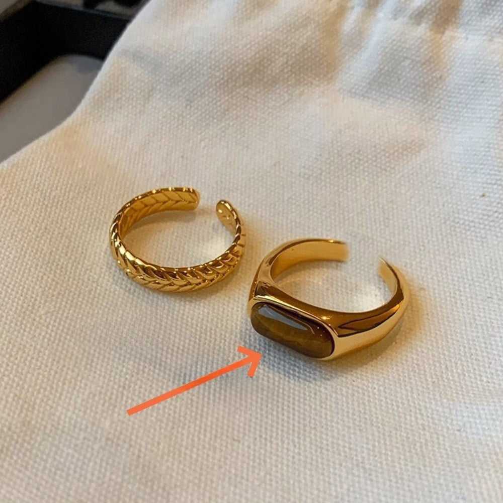 Anillo de ojo de tigre para el dedo índice 