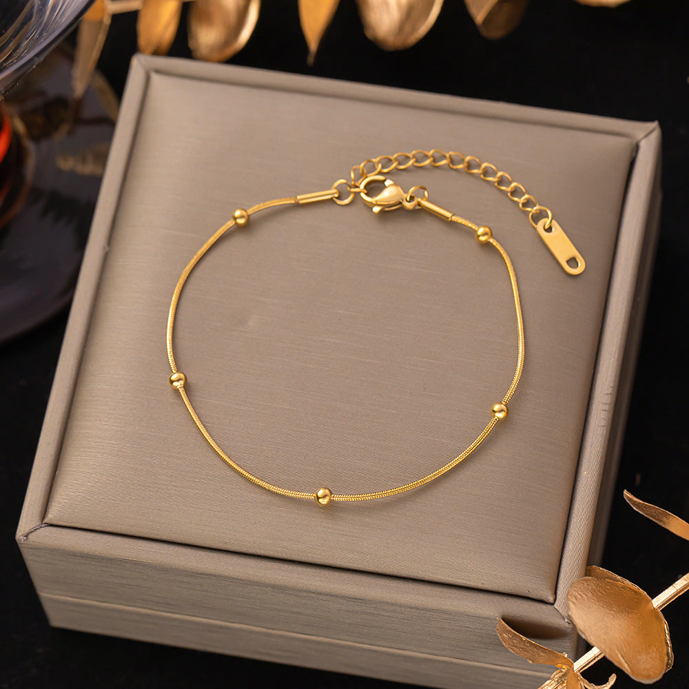 Pulsera de acero de titanio para mujer, pulsera sencilla, joyería 