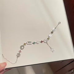 Colored Zircon Gingerbread Man Bear Bracelet Christmas Bracelet