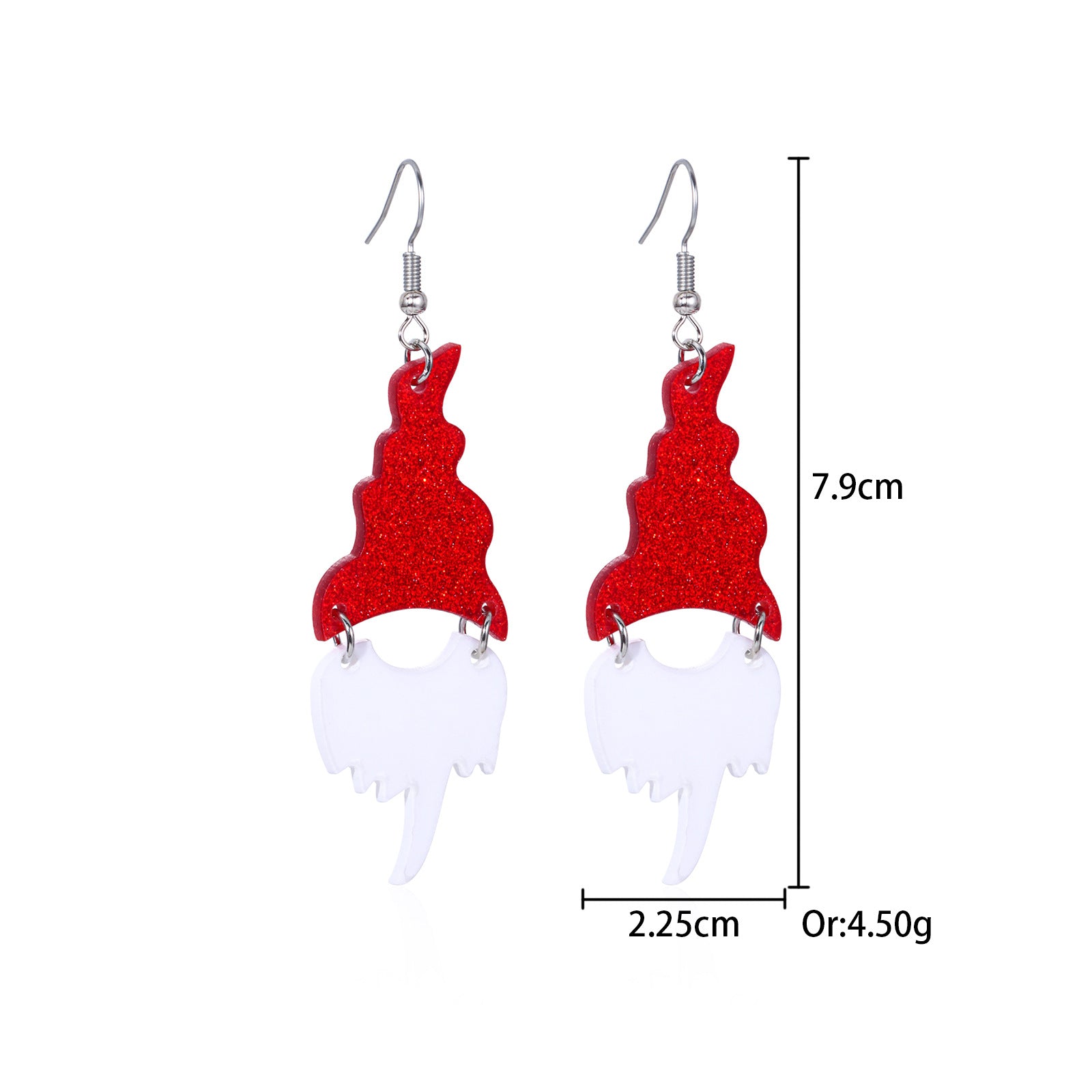 3 pares por modelo Lindos pendientes colgantes de aleación de zinc con forma de campana y corona de árbol de Navidad 