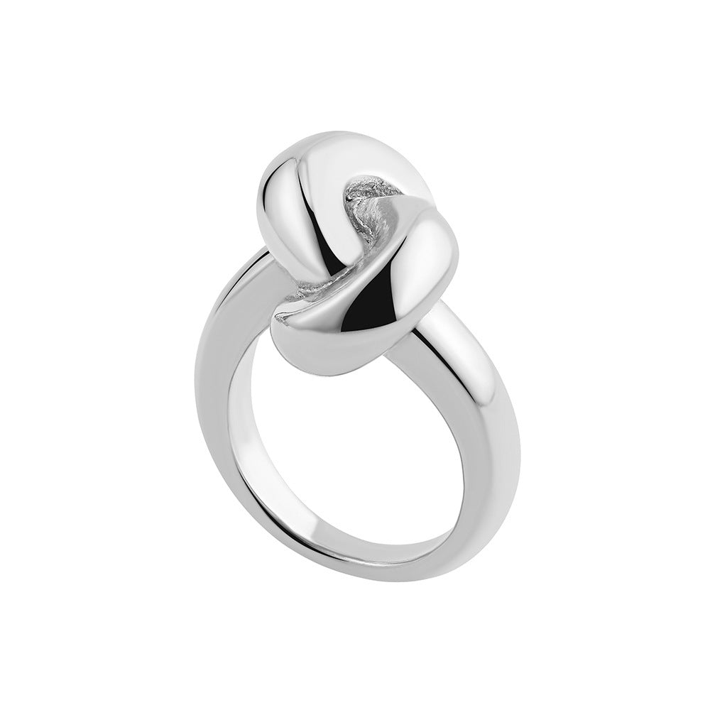 Wholesale Jewelry Simple Style Geometric Water Droplets Solid Color Titanium Steel Open Rings