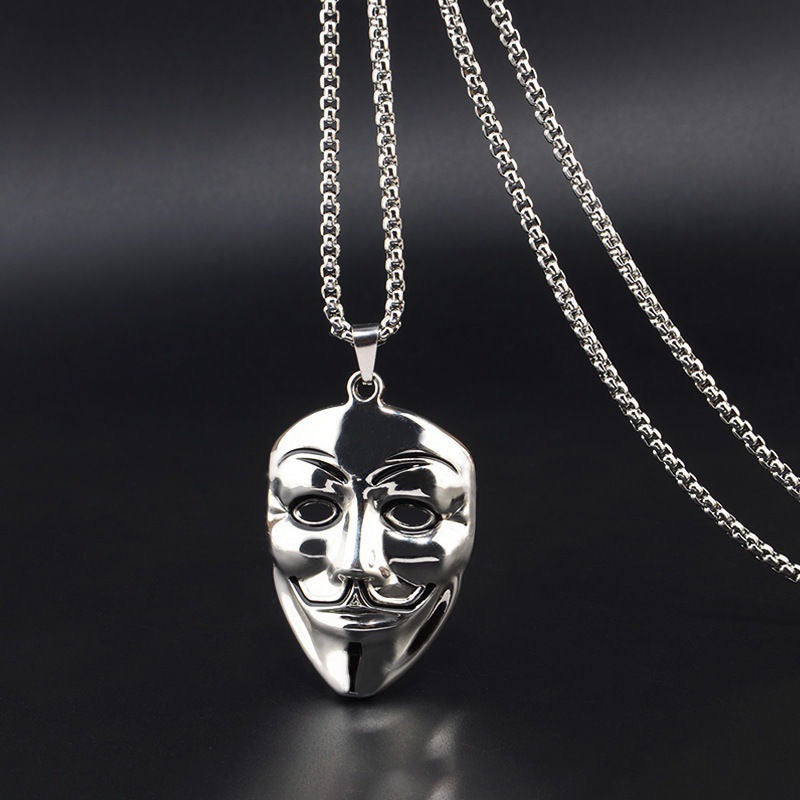 Collar de acero de titanio con colgante de hip hop para hombre 