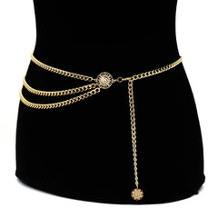 Alloy multi-layer body chain, queen avatar waist chain accessories