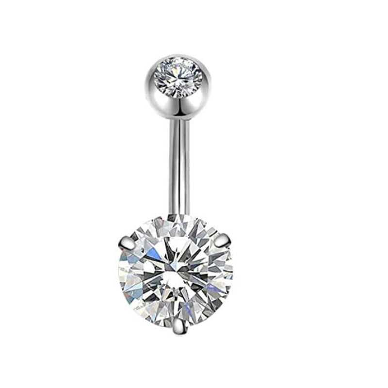Piercing de acero inoxidable para el cuerpo, con circonitas, para el ombligo