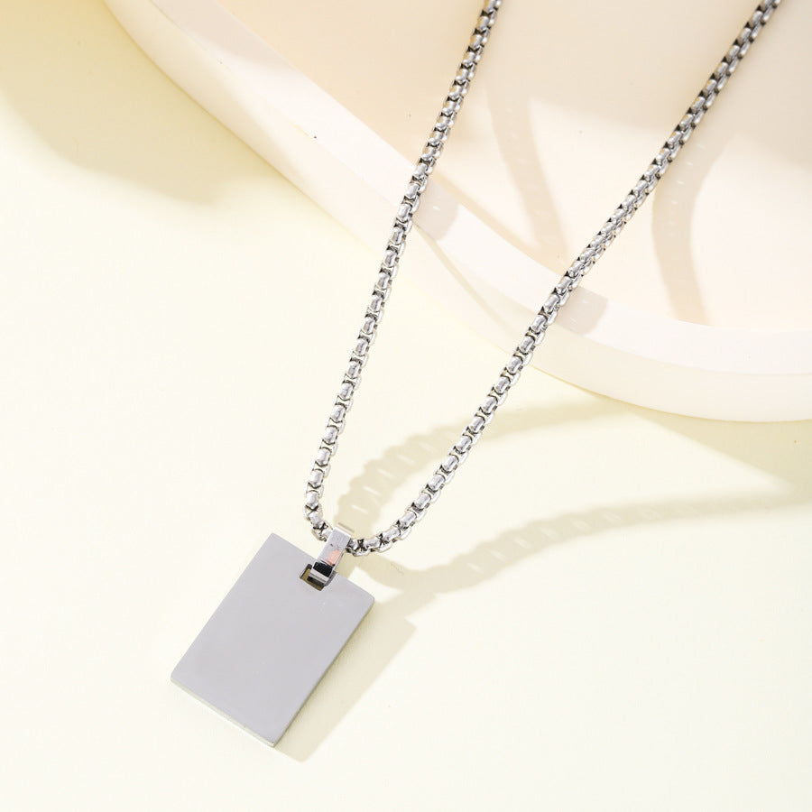 Collar con colgante rectangular de perla cuadrada de 15 x 22 mm 