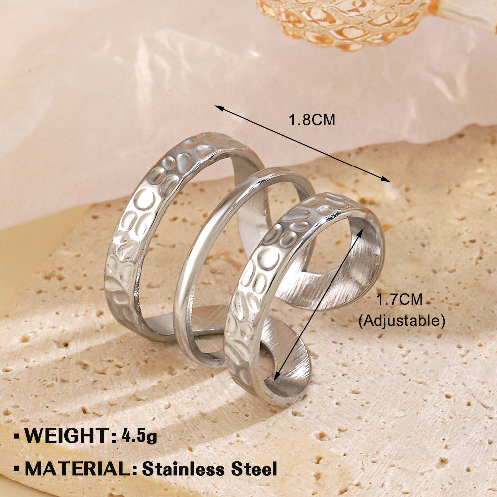 Wholesale Jewelry Simple Style Geometric 304 Stainless Steel Irregular Plating Open Rings