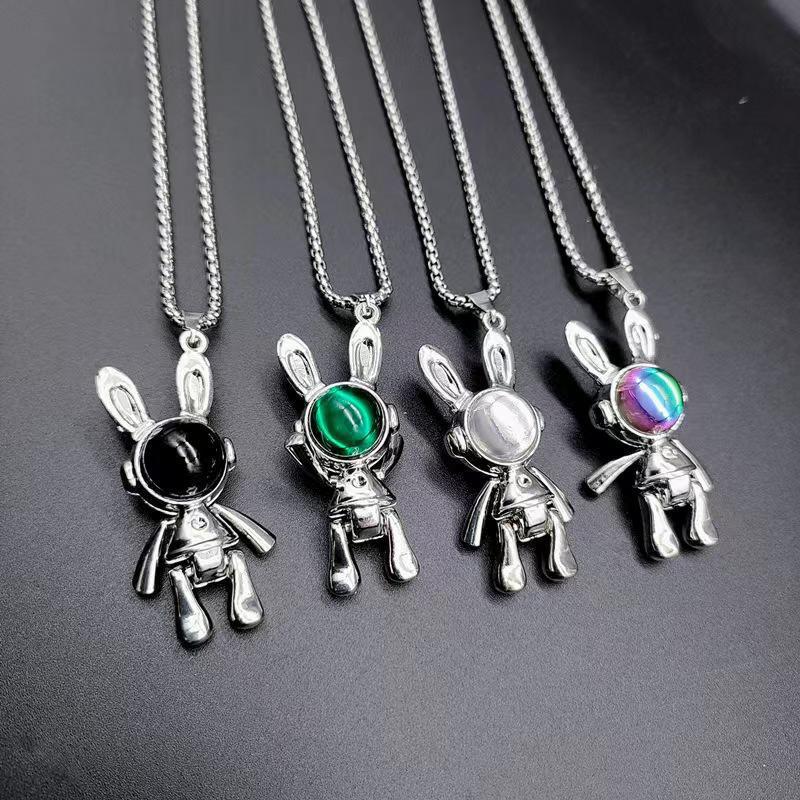 Collar de acero de titanio con colgante de hip hop para hombre 