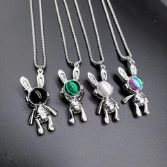 Collar de acero de titanio con colgante de hip hop para hombre 