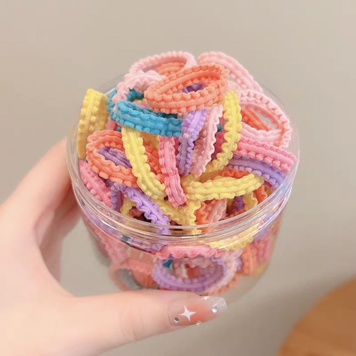 Banda de goma para bebés, banda para el cabello con forma de pulgar, diadema de cola de caballo para niñas 