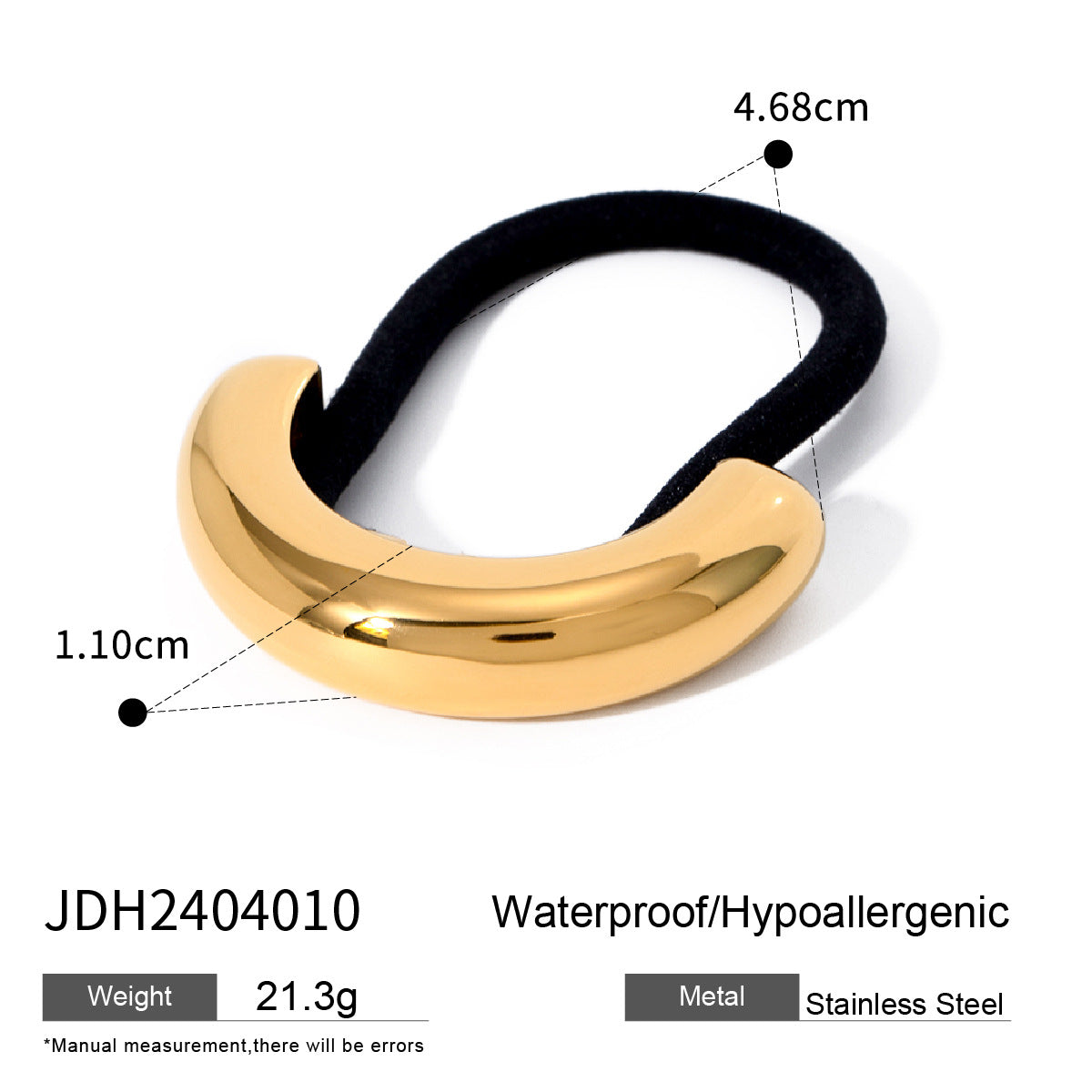 Women's Casual Style Solid Color 304 Stainless Steel Hair Tie