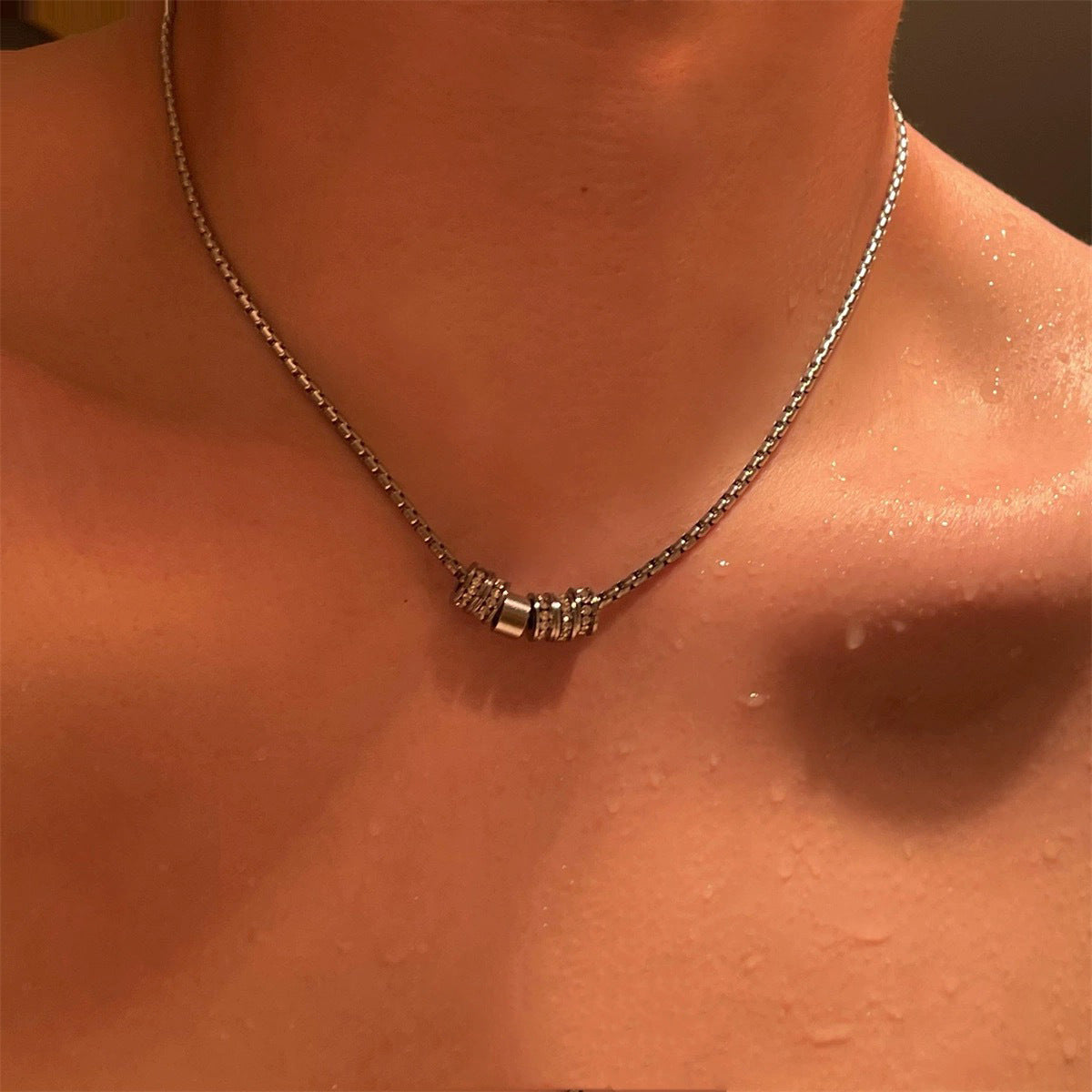 Collar de acero de titanio con cruz para hombre, estilo hip hop, punk, cadena cubana 