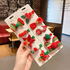 Winter Christmas Five-piece Hairpin Children's Elk Hair Accessories