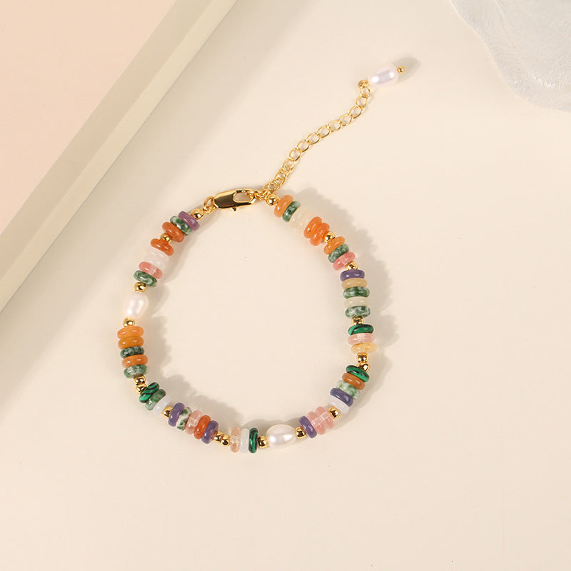 Collar de piedra natural de colores Collar de perlas naturales de agua dulce para mujer